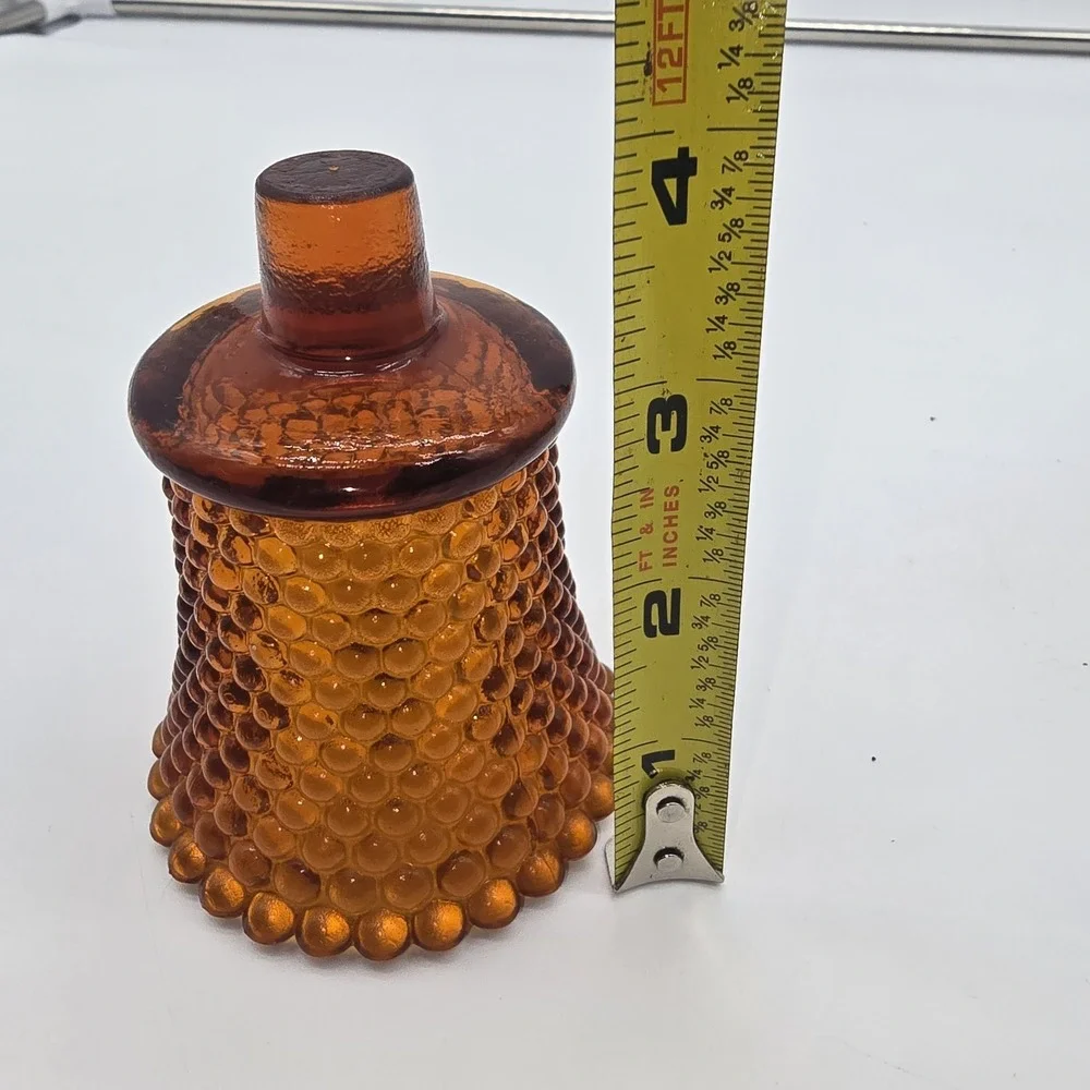 Hobnail Amber‎ Gold Vintage Votive Cup Peg Style Tea Light Candle Holder 3.5